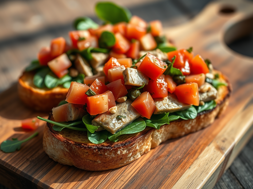 Spinach & Sardine Toast with Fresh Tomato&nbsp;Salsa