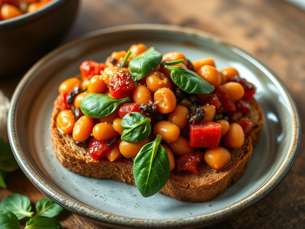 Fast Baked Beans with Baby&nbsp;Spinach