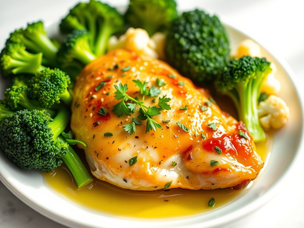 Lemon-Garlic Chicken with Steamed&nbsp;Veg