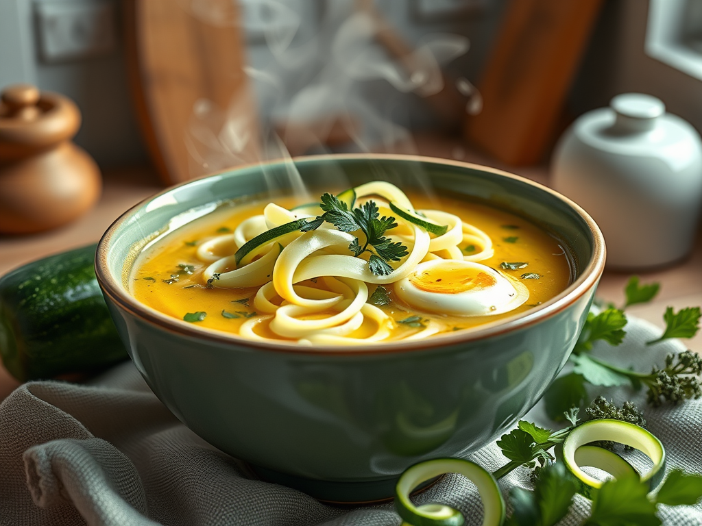 Zucchini & Egg “Noodle”&nbsp;Soup
