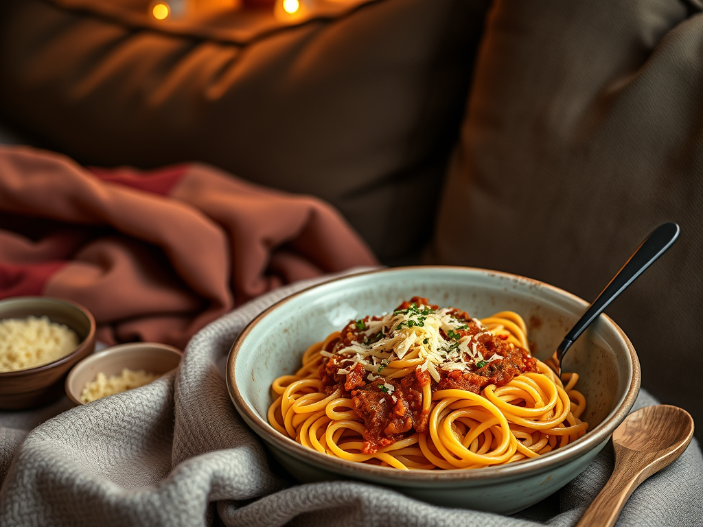 One-Pan Cheesy Bolognese Pasta (for One): The Ultimate Winter Couch&nbsp;Companion