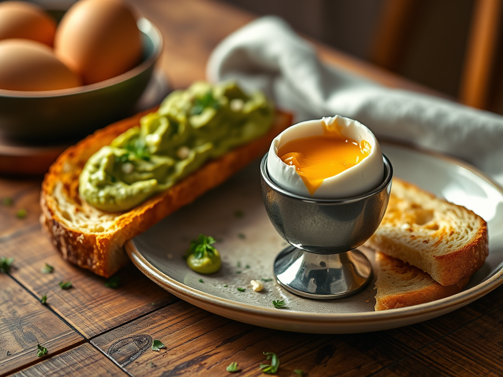 Soft-Boiled Eggs with Toast Soldiers &&nbsp;Avocado