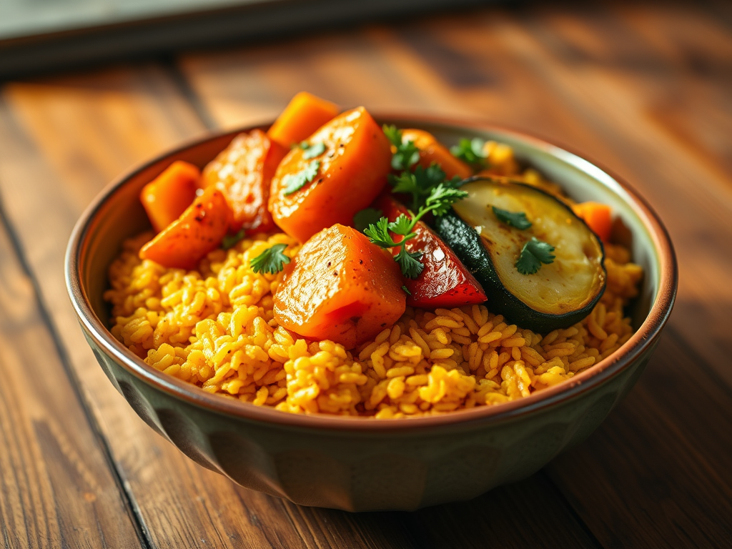 Turmeric Rice & Roasted Veg&nbsp;Bowl