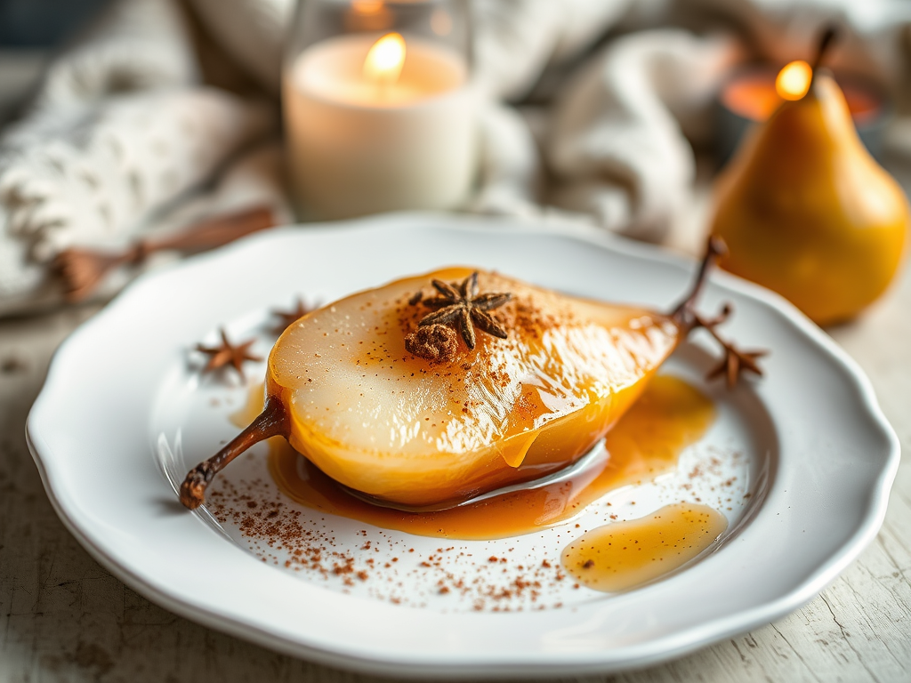 Winter Spiced Poached Pear for One – Fancy Without the&nbsp;Fuss