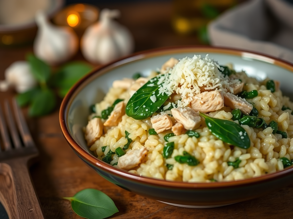 Chicken, Spinach & Parmesan Risotto for&nbsp;One