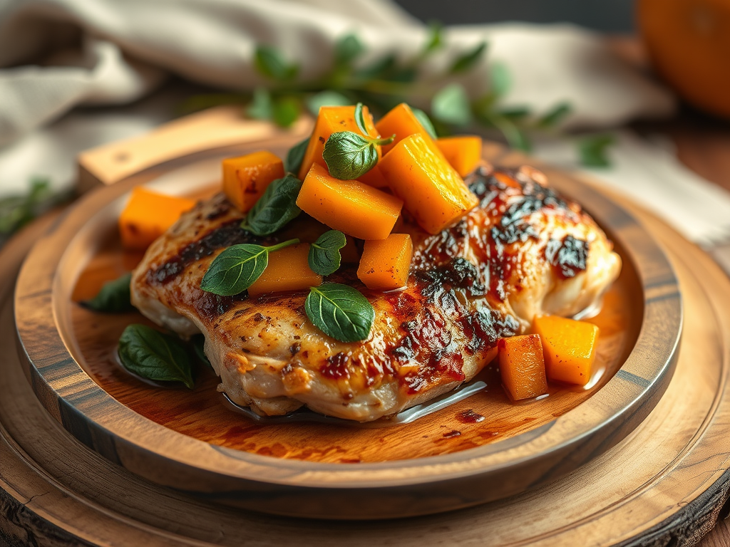 Balsamic Chicken with Pumpkin & Spinach — A Cosy Solo Roast That Feels&nbsp;Fancy