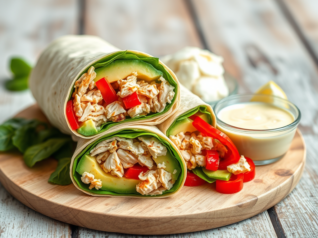 Roast Chicken Wrap with Avocado &&nbsp;Spinach