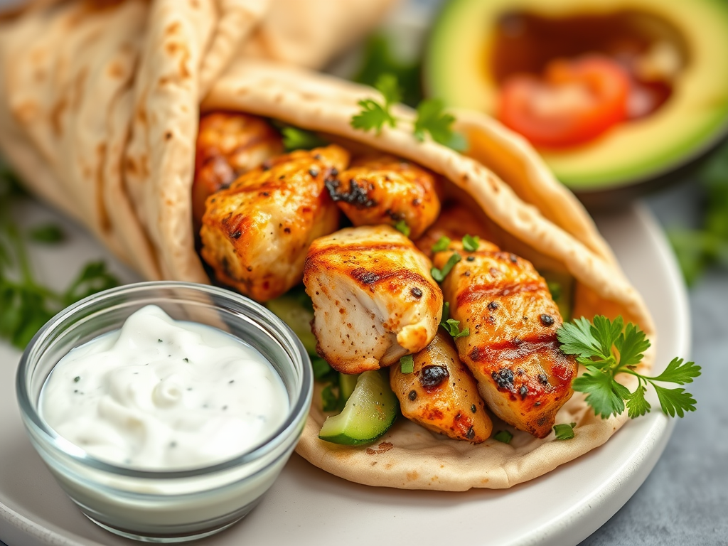Lemon-Herb Chicken Souvlaki with Tzatziki (For&nbsp;One)
