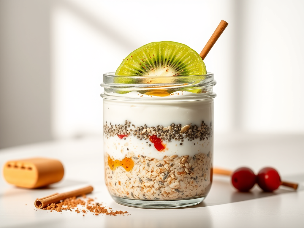Oat & Chia Breakfast Parfait with Kiwi &&nbsp;Yogurt