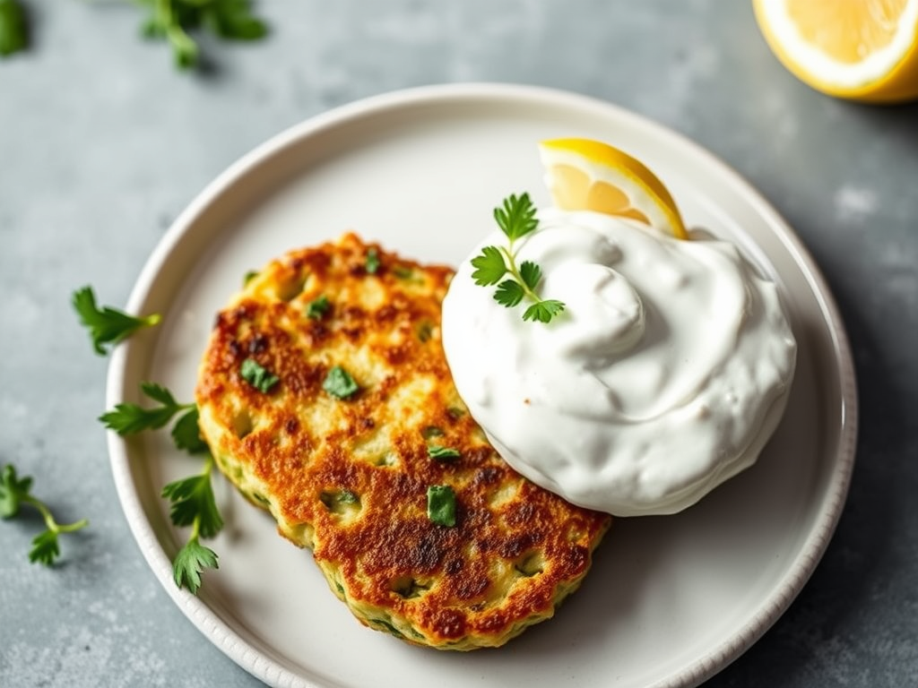 Zucchini & Butter Bean Cakes with Greek Yogurt&nbsp;Dip