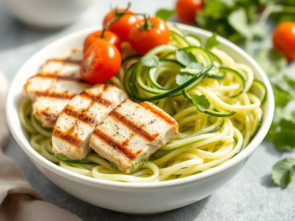 Quick Chicken & Zoodle Pesto Bowl – Fast, Fresh &&nbsp;Recovery-Ready
