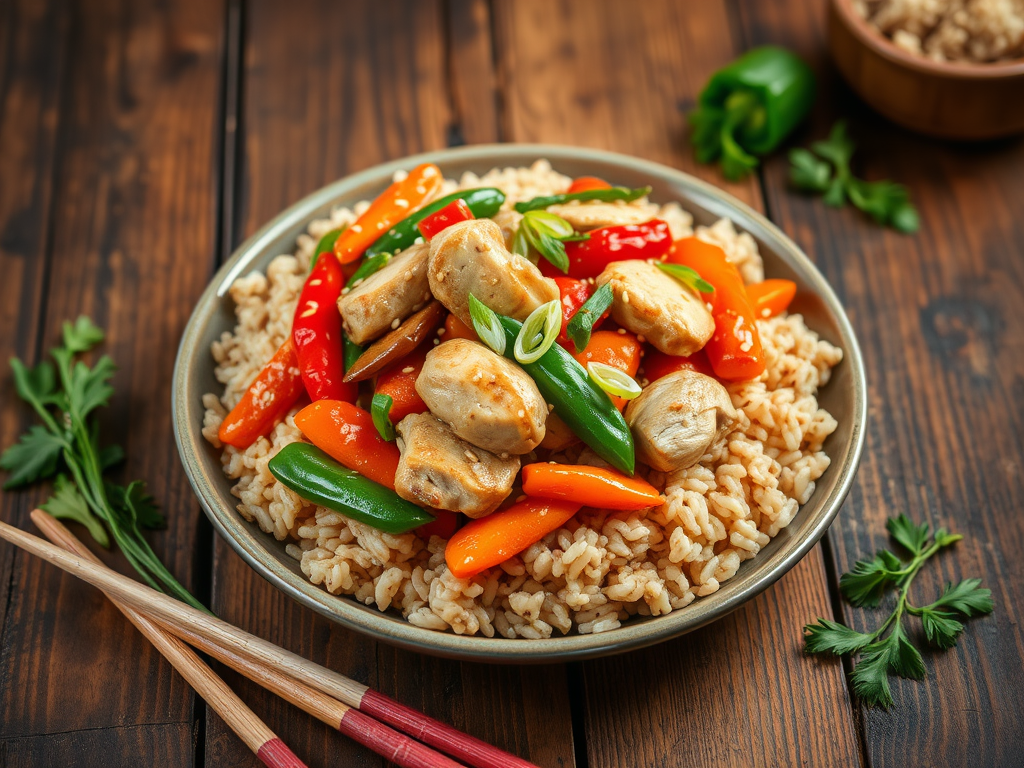 Low GI Chicken Stir Fry with Brown Rice (Single&nbsp;Serve)