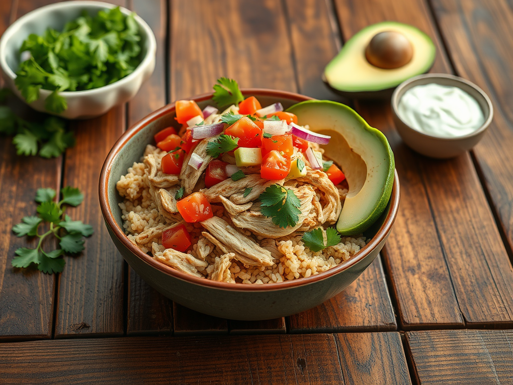 Slow Cooker Pulled Chicken Taco Bowl for&nbsp;One