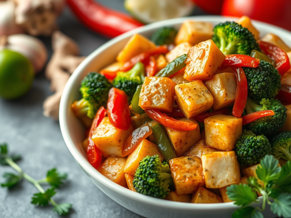 Ginger-Soy Tofu & Capsicum Stir-Fry (Skin in the&nbsp;Game)
