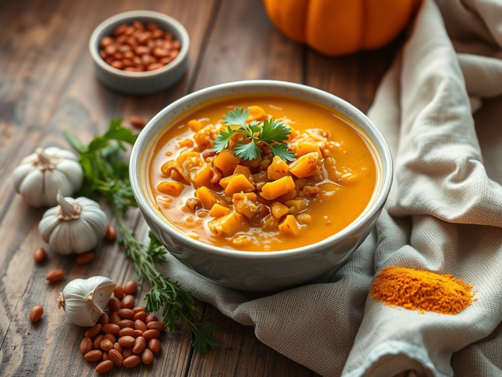 Pumpkin, Lentil & Turmeric Soup for&nbsp;One