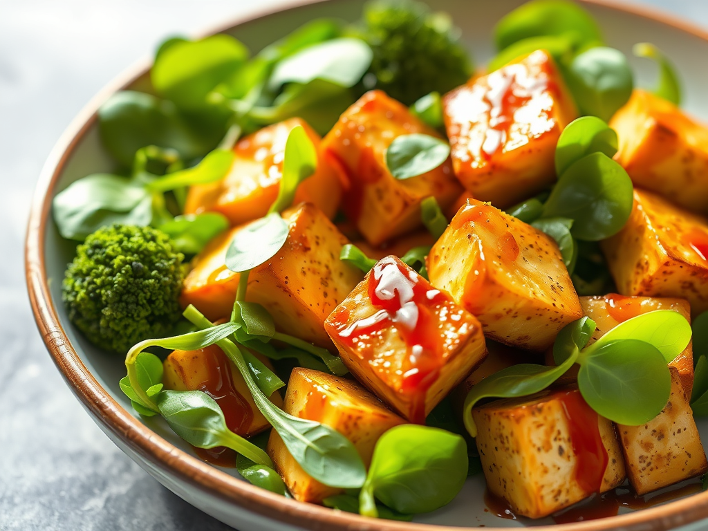 Teriyaki Tofu with Spring Greens (Vegan, Single&nbsp;Serve)