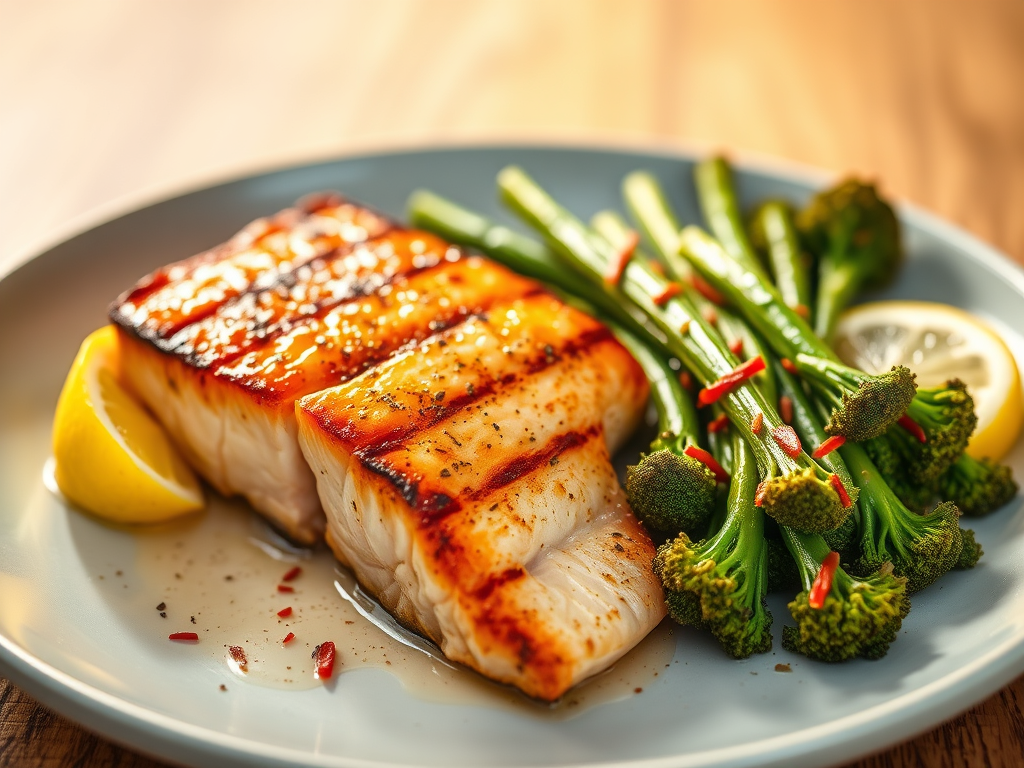 Grilled Salmon with Roasted&nbsp;Broccolini