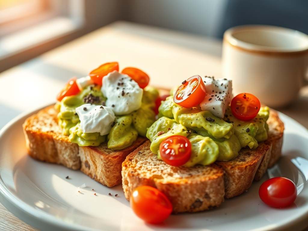 Avocado & Cottage Cheese on Rye&nbsp;Toast
