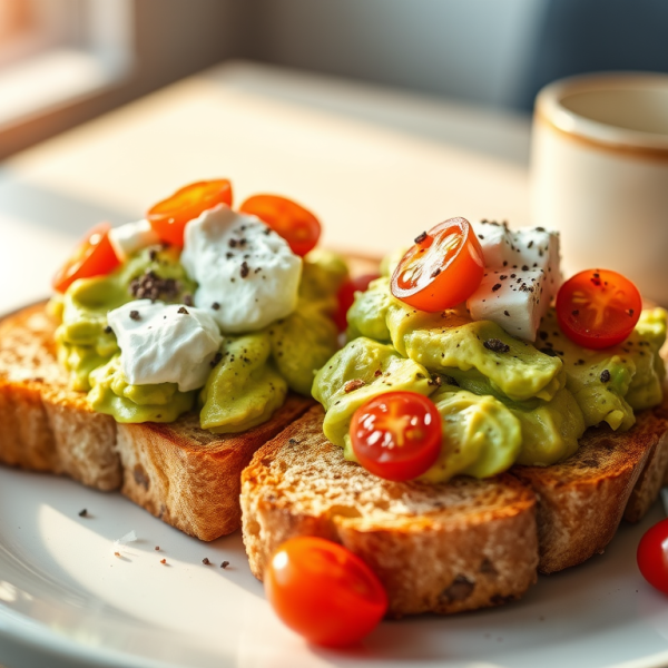 Avocado & Cottage Cheese on Rye&nbsp;Toast