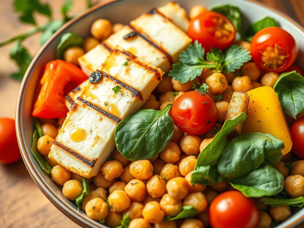 Grilled Halloumi & Chickpea&nbsp;Salad