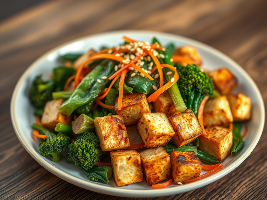 Baked Tofu with Asian GreensPlant-powered protein made simple for&nbsp;one!