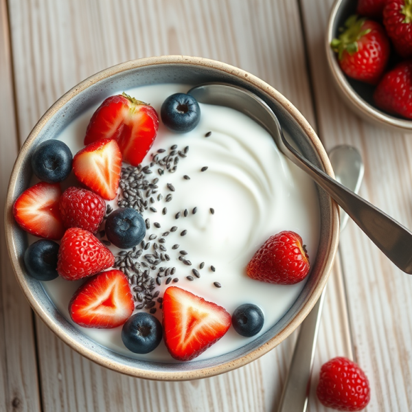High-Protein Greek Yoghurt Bowl with Chia and&nbsp;Berries