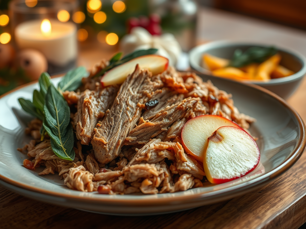 Slow-Cooked Pulled Pork with Apple &&nbsp;Sage