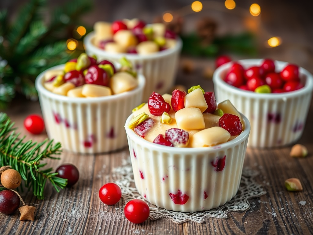 White Chocolate, Cranberry & Pistachio Christmas Pudding (Serves&nbsp;4)