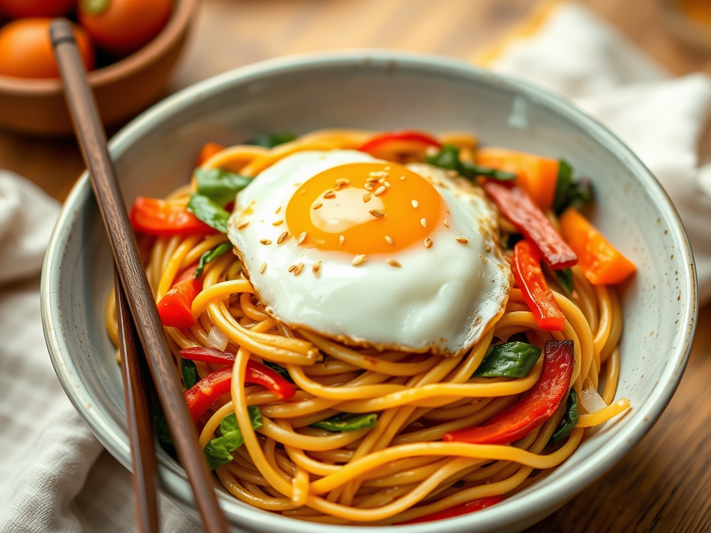Cozy Sesame-Garlic Veggie Noodles for&nbsp;One