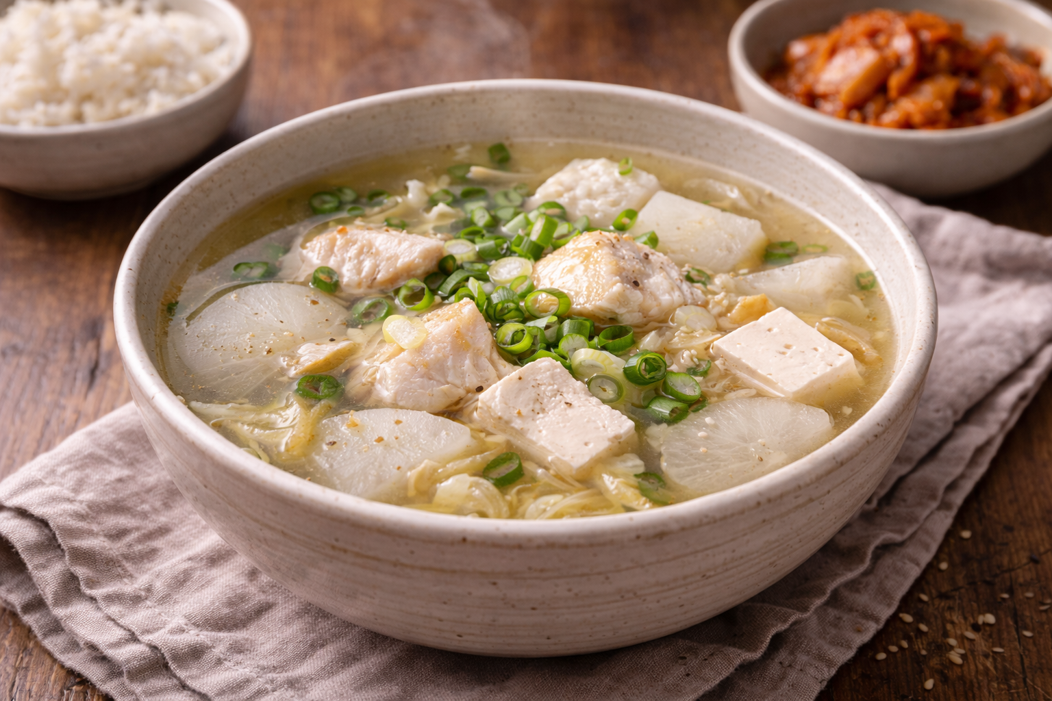 Clear Fish, Tofu & Radish Soup for&nbsp;One