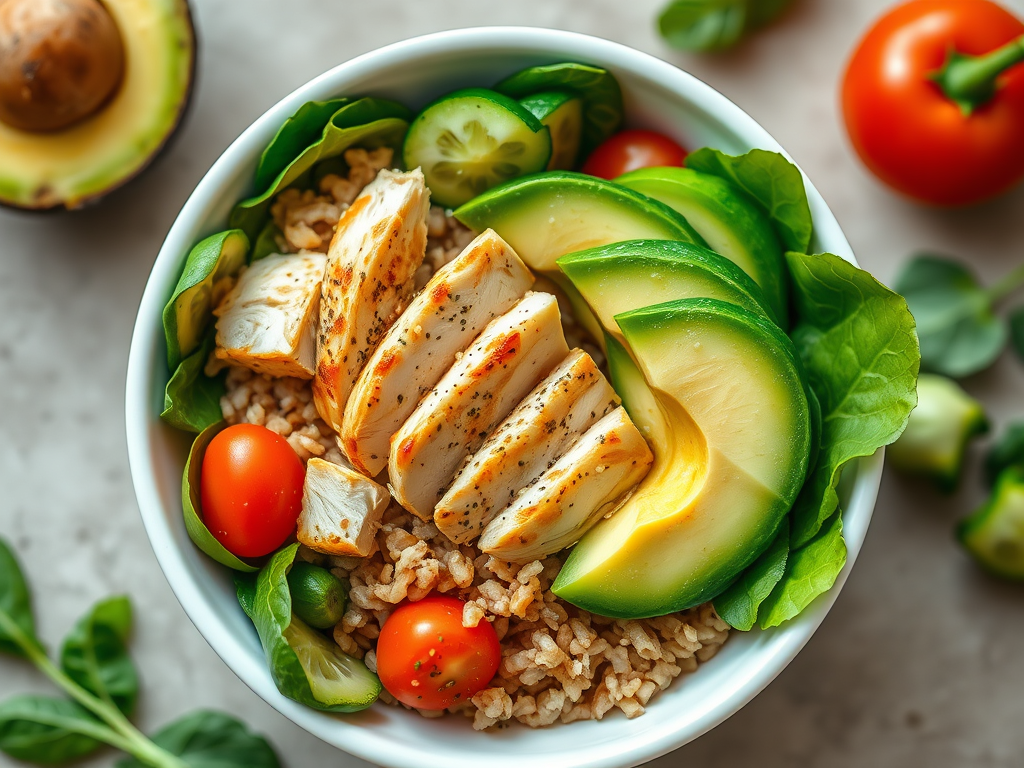 Chicken, Avocado & Brown Rice Bowl (Single&nbsp;Serve)