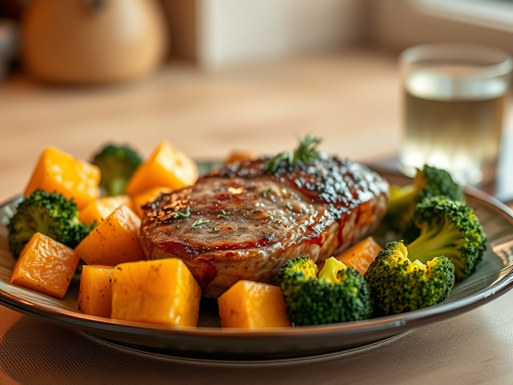 Roast Lamb Cutlets with Pumpkin & Broccoli (Single&nbsp;Serve)