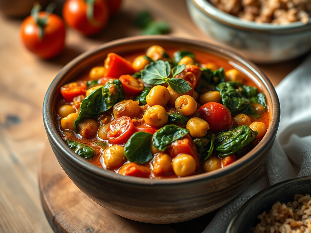 Chickpea, Tomato & Spinach Curry (Single&nbsp;Serve)