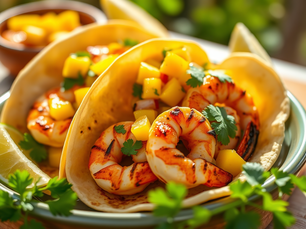 Grilled Shrimp Tacos with Mango Salsa (Easy Summer Seafood&nbsp;Dinner)