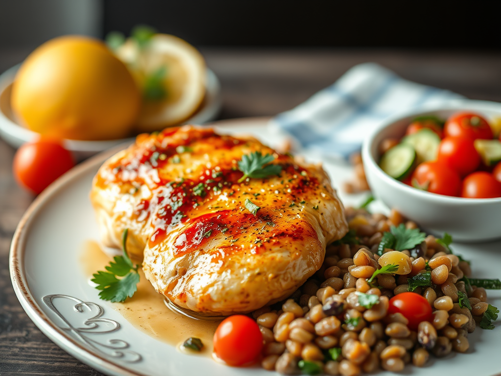 Lemon Garlic Chicken with Lentil & Parsley Salad (Single&nbsp;Serve)