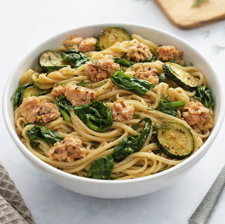 Lemon Pepper Salmon & Spinach Spaghetti (Single&nbsp;Serve)