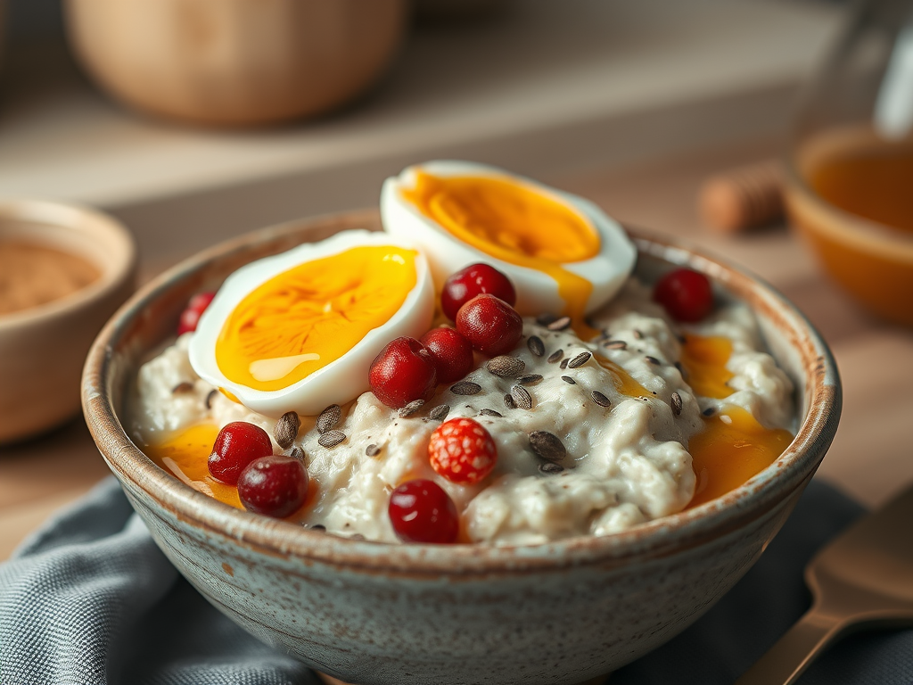 Functional Breakfast for One: Protein Oats with Eggs for Energy, Immunity & Focus