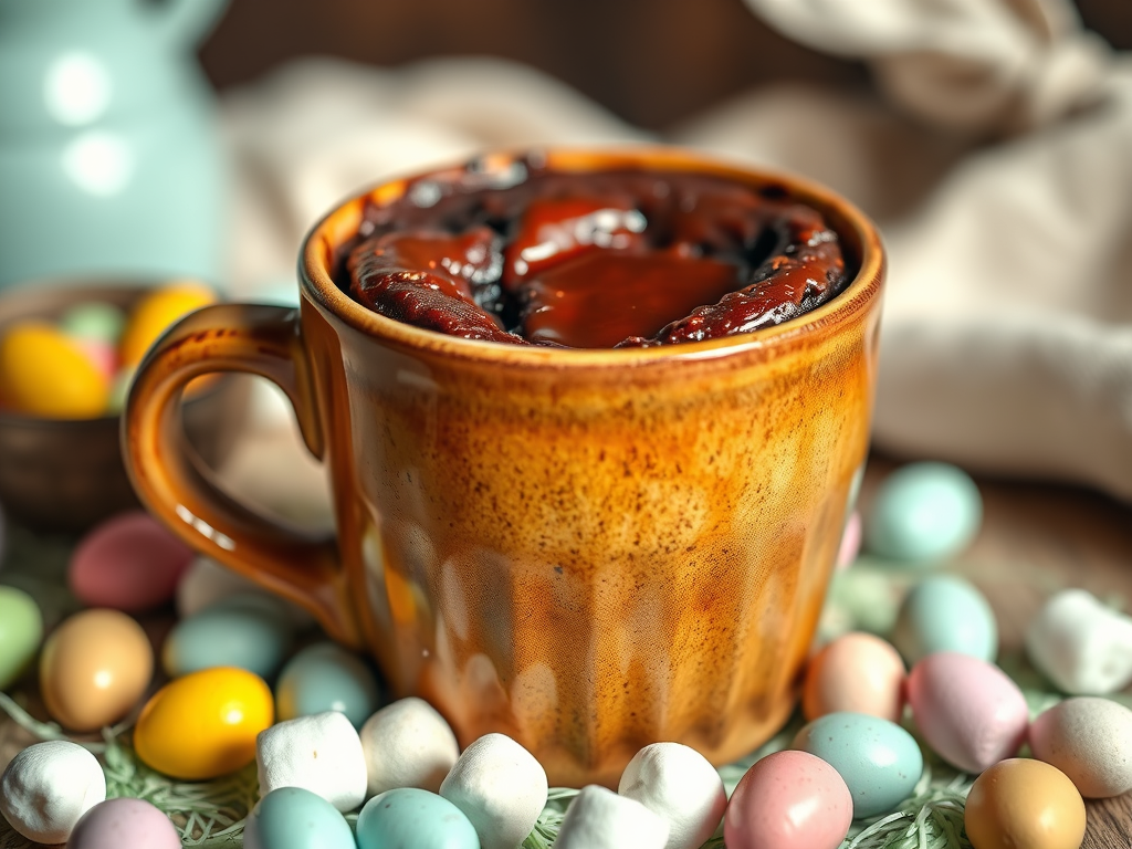 Single-Serve Easter Chocolate Mug Brownie