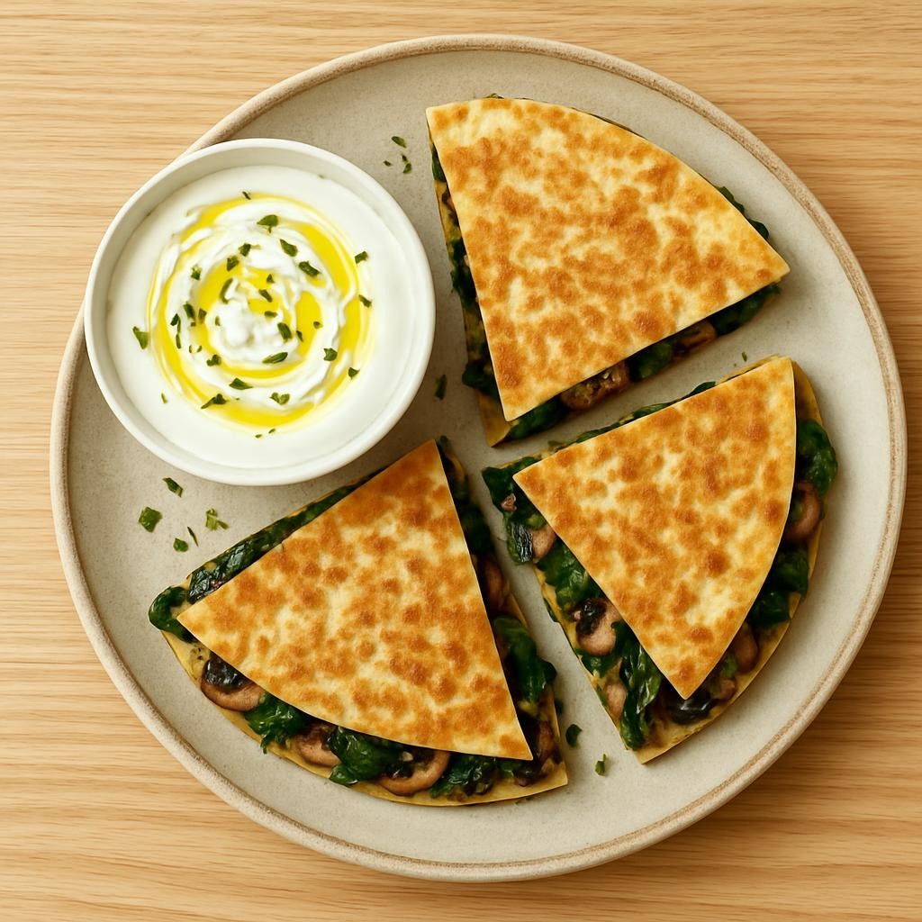 Spinach & Mushroom Quesadilla (Crispy, Cheesy, Speedy Dinner Win)
