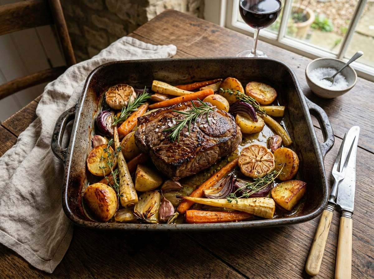 Roast Lamb, Pumpkin & Rosemary Tray Bake (For One)