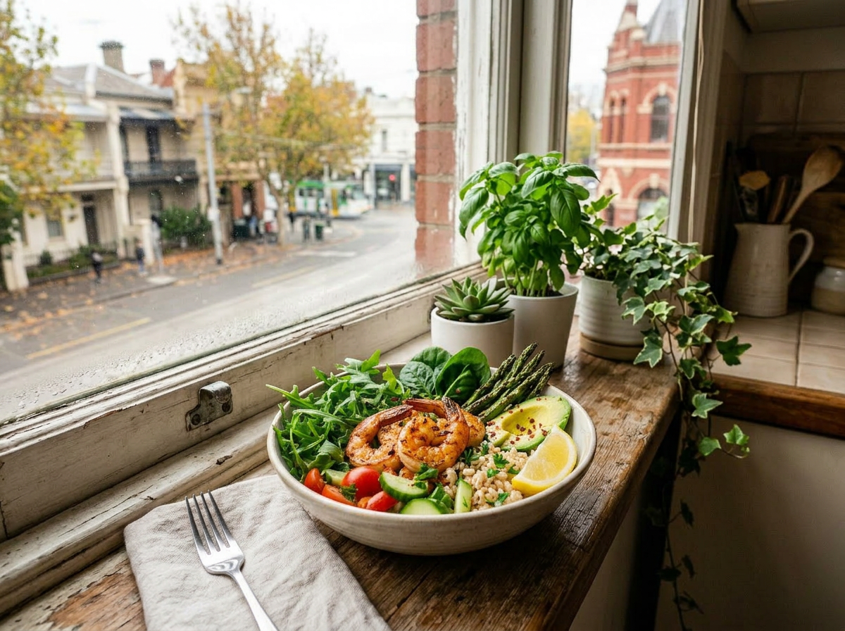 Garlic Prawn & Greens Bowl (For One)
