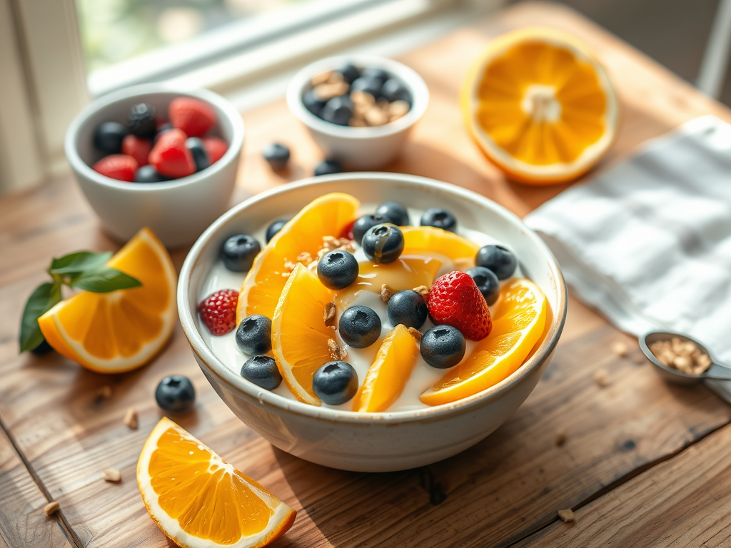 Citrus Yogurt & Berry Immune Breakfast Bowl (Healthy Breakfast for One)