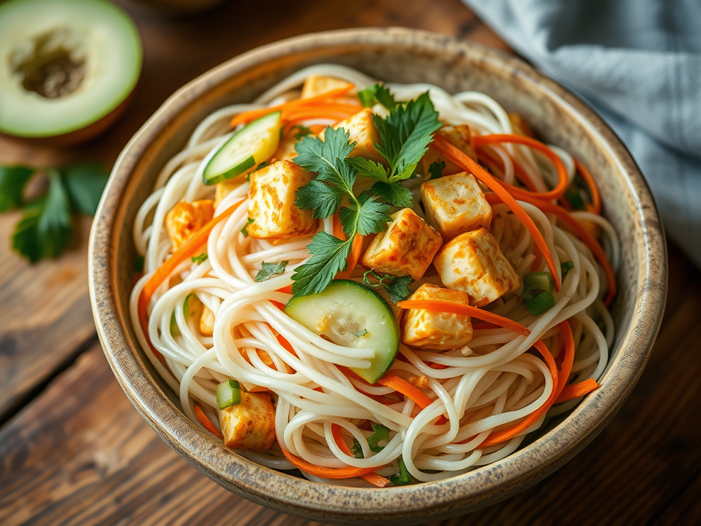 Lemongrass Tofu Noodle Salad for One (Fresh, Fast, No Cooking Stress)