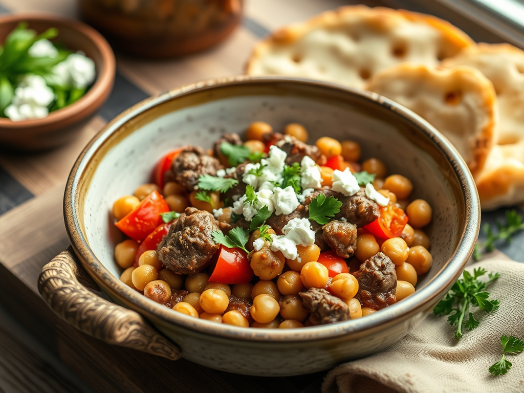 One-Pan Mediterranean Lamb & Chickpeas