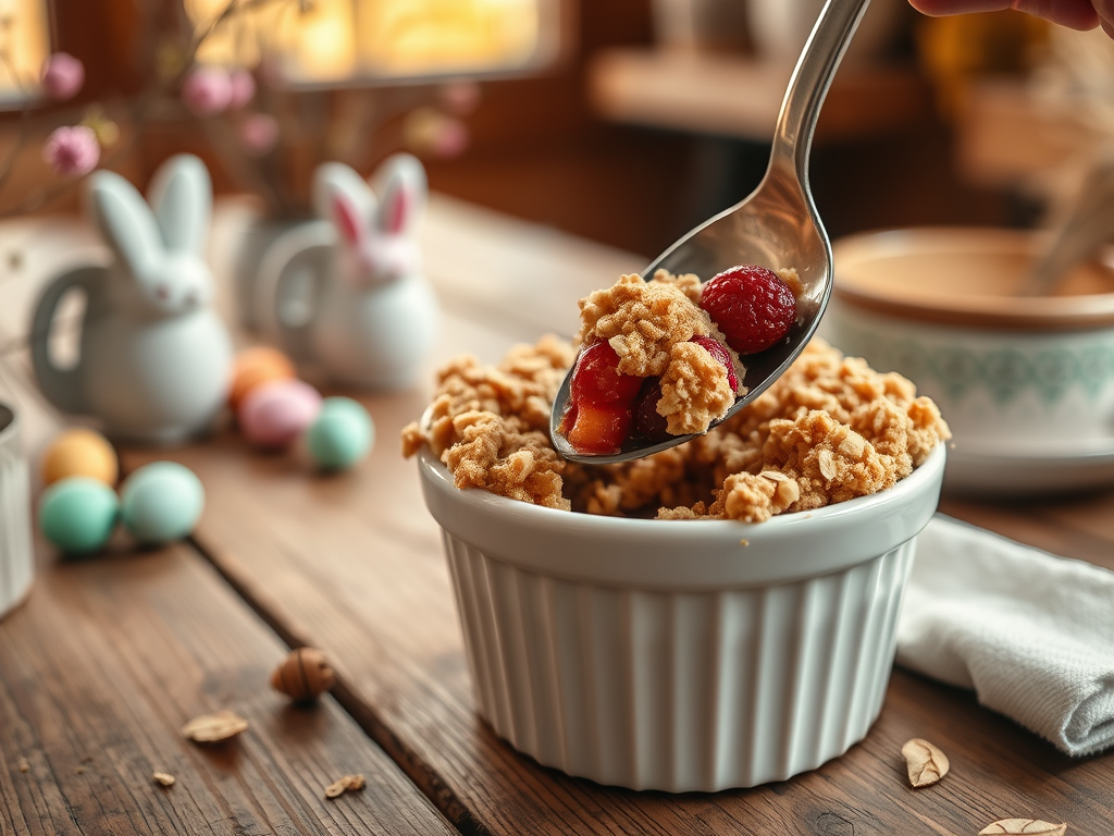 Easter Fruit & Spice Crumble Cake (Single-Serve Ramekin Bake)