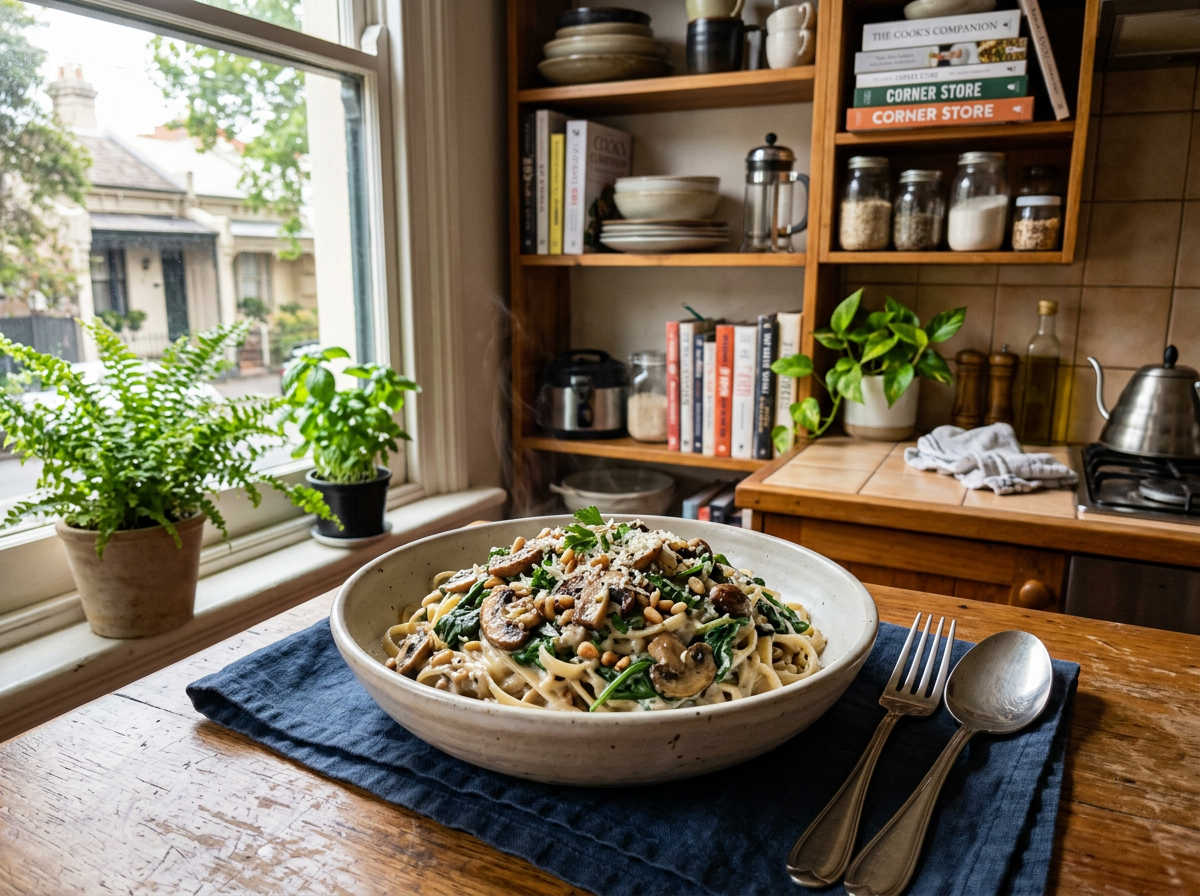 Creamy Mushroom & Spinach Bowl (For One)