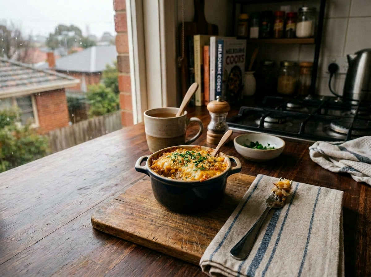 Tuna, Corn & Rice Bake (For One)