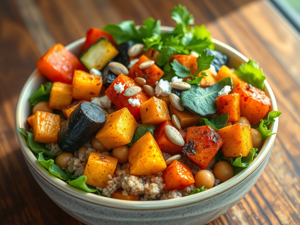 Warm Chickpea, Roasted Veg & Quinoa Bowl (Zinc + Fibre Fix)
