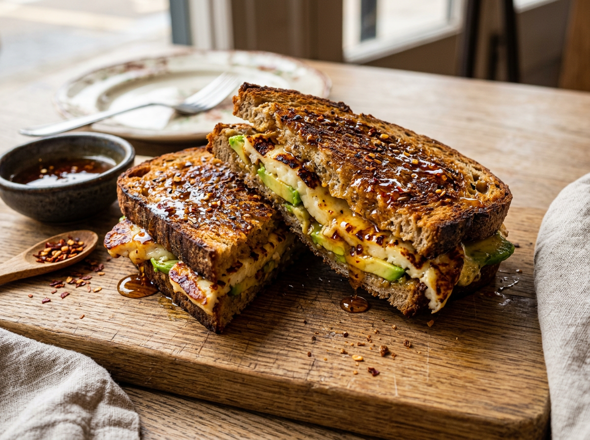 Hot Honey Halloumi & Avocado Toastie (For One)