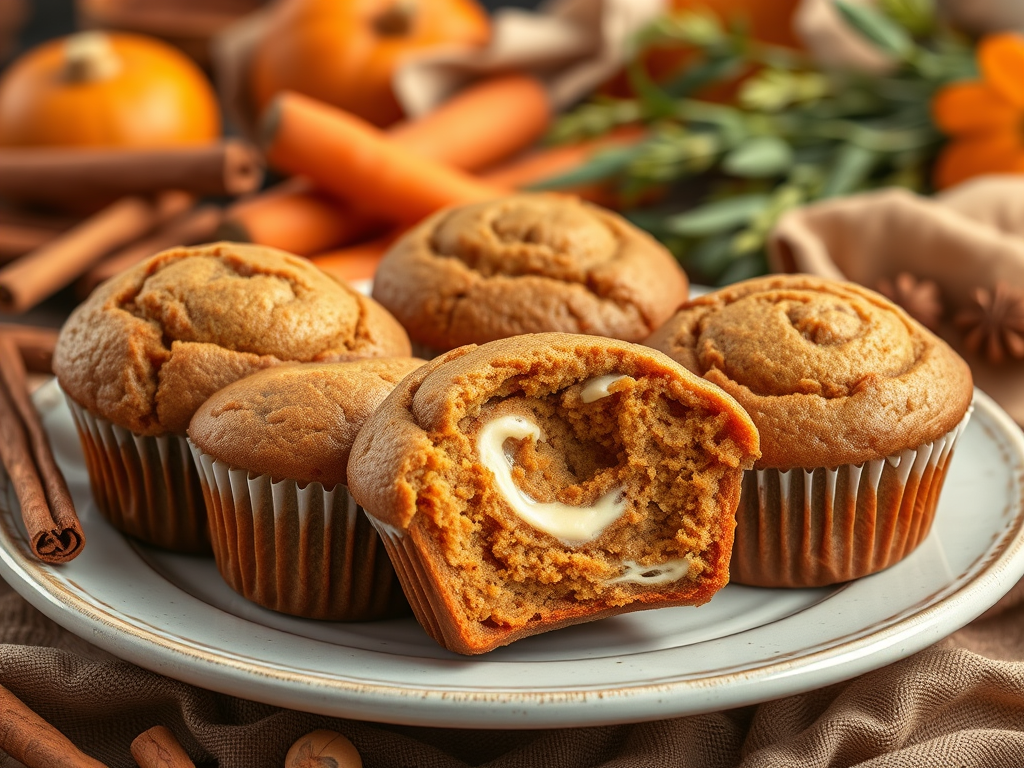 Spiced Carrot & Cream Cheese Swirl Muffins (✧ Subscriber-Only)